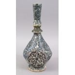 AN 18TH CENTURY PERSIAN BOTTLE VASE dated Islamic date 1134, European date 1721, 30cm high.