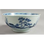 A NANKING CARGO BLUE AND WHITE CIRCULAR BOWL. 6ins diameter. Provenance: Lot 312, Christies.