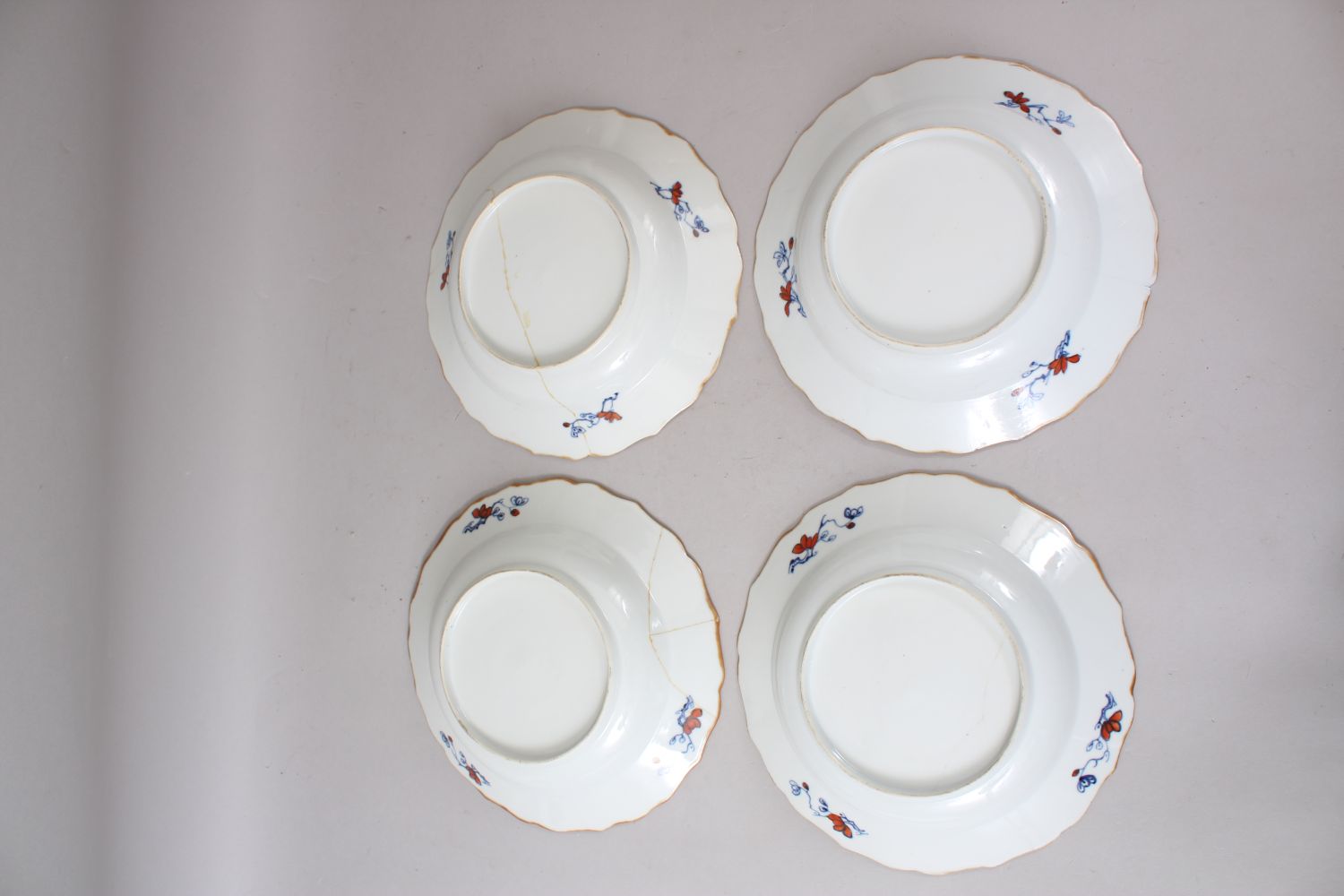 A GROUP OF FOUR 18TH CENTURY CHINESE QIANLONG PERIOD PORCELAIN SOUP PLATES, 21.5cm. - Image 4 of 4