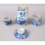 A MIXED LOT OF 19TH CENTURY CHINESE BLUE & WHITE PORCELAIN, consisting of a sparrow beak jug, a