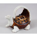 A GOOD JAPANESE MEIJI PERIOD HIRADO PORCELAIN TEAPOT AND COVER, in the form of a mythical beast,