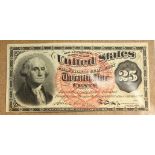 POSTAL CURRENCY UNITED STATES 25 DOLLARS.