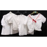 ANOTHER FOUR VICTORIAN/EDWARDIAN COTTON TOPS with sleeves.