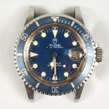 A GENTLEMAN'S TUDOR PRINCE OYSTERDATE SUBMARINER STAINLESS STEEL WRISTWATCH, with bracelet strap,
