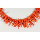 A NATURAL CORAL NECKLACE. 48cms long.