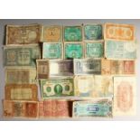 TWENTY-TWO VARIOUS BANKNOTES.