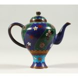 A SMALL CLOISONNE TEAPOT. 12cms high.