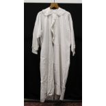 ANOTHER LIGHTER VICTORIAN COTTON SHEPHERDS SMOCK, with detailing to the collar and cuffs.