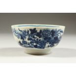 AN 18TH CENTURY WORCESTER DR WALL FRENCH PATTERN BLUE AND WHITE BOWL, CIRCA. 1770-1775. 4.5ins