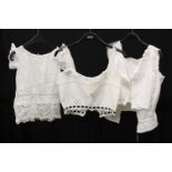 FOUR VICTORIAN/EDWARDIAN COTTON MODESTY TOPS, sleeveless.