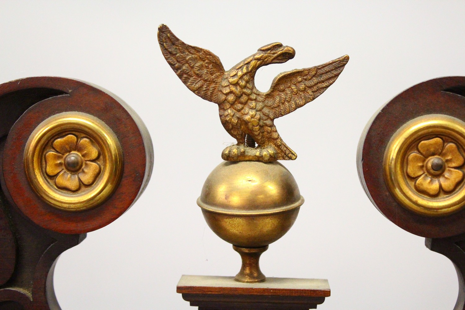 A GEORGE III DESIGN MAHOGANY CORNER CABINET, on associated stand, with pierced swan neck cresting, - Image 7 of 13