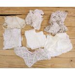 A SELECTION OF HANDMADE LACE ITEMS including collars.