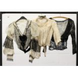 THREE VICTORIAN LACE AND SILK BLOUSES, one with modesty vest.