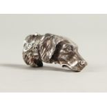 A CAST SILVER DOG'S HEAD VESTA with striker.