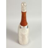 A NOVELTY CHAMPAGNE BOTTLE COCKTAIL SHAKER. 36cms high.