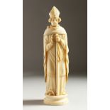 A GOOD 19TH CENTURY EUROPEAN IVORY TRIPTYCH, as a CARDINAL opening to reveal religious scenes.
