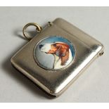 A VICTORIAN PLATE VESTA, with foxhound.