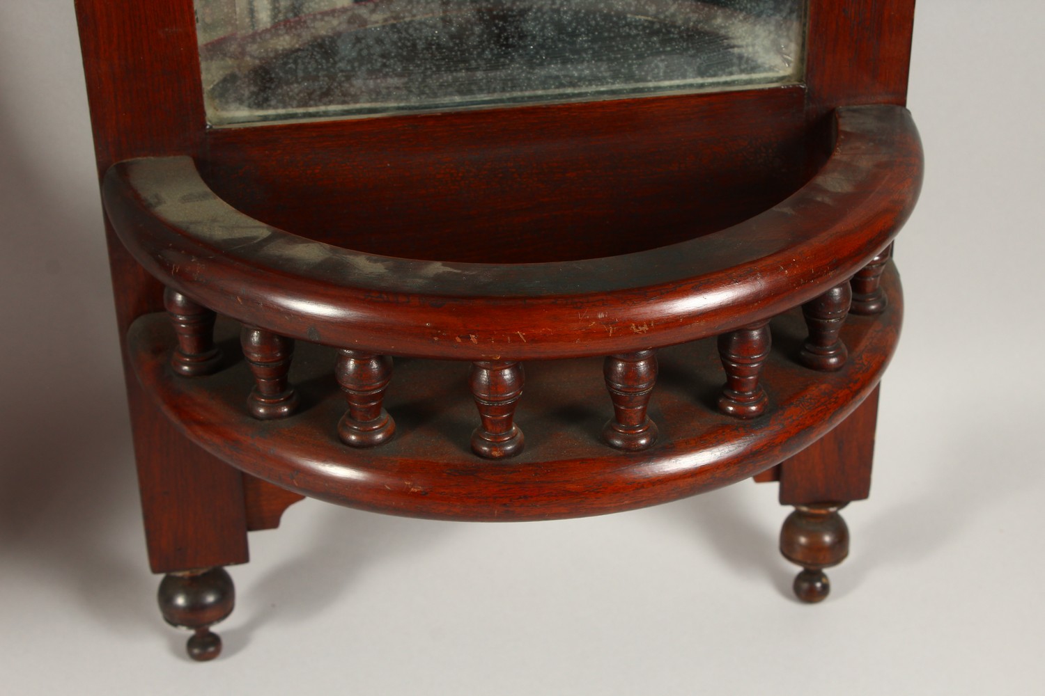 A PAIR OF LATE VICTORIAN WALNUT HALL MIRRORS. 72cms high x 33cms wide. - Image 5 of 11