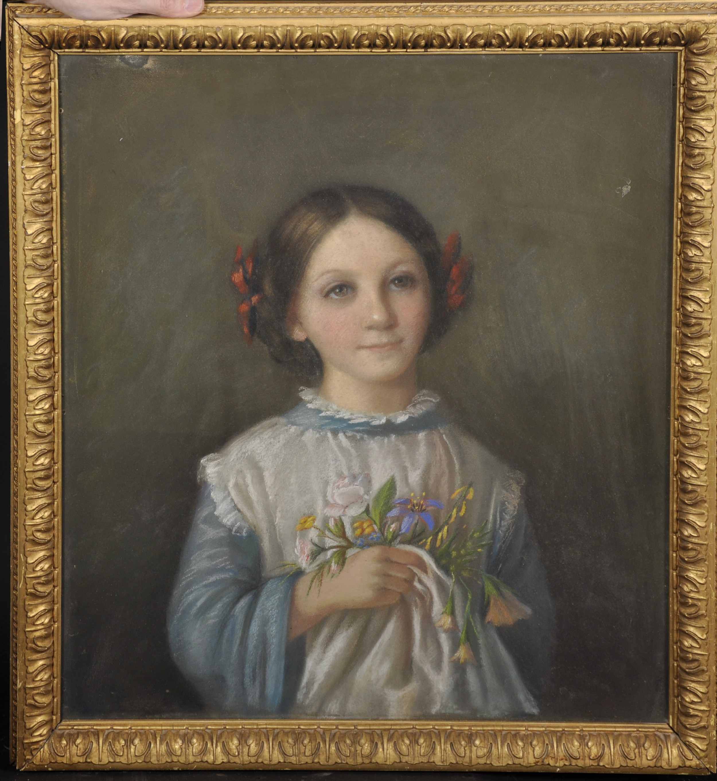 19th Century English School. Portrait of Ellis Mary Cesarine Boulan, nee Benedict (1845-1877), - Image 2 of 4