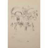 James Abbot McNeill Whistler (1834-1903) British. "The Long Gallery" (The Louvre), Lithograph,