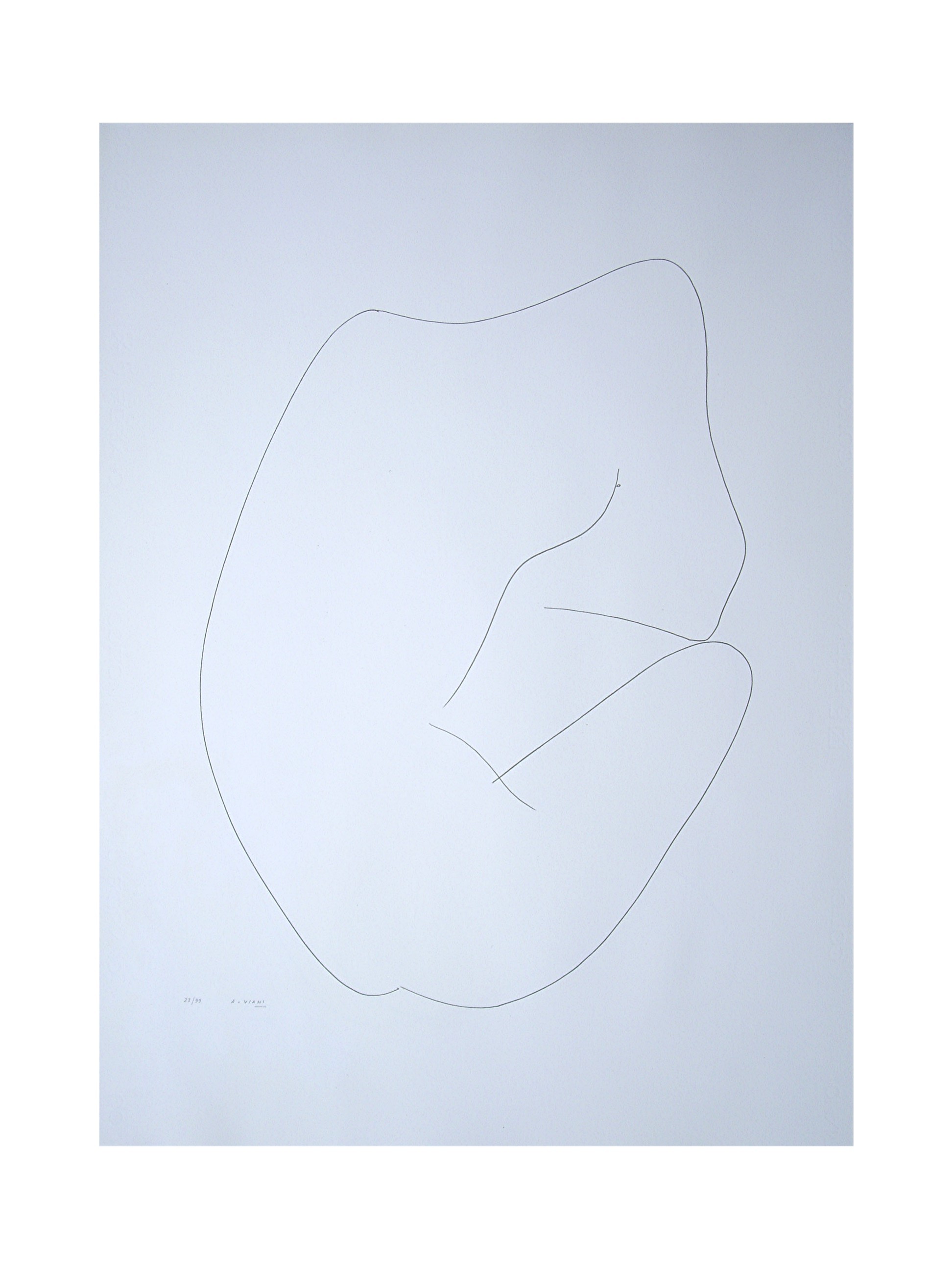 Alberto Viani (1906-1989) Italian. 'Female Outline Sculpture', the Female Form, Lithograph, Signed - Image 14 of 16