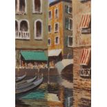 P... H... Brown (20th Century) British. A Venetian Canal Scene, Oil on Board, Signed, 9.5" x 6.75".
