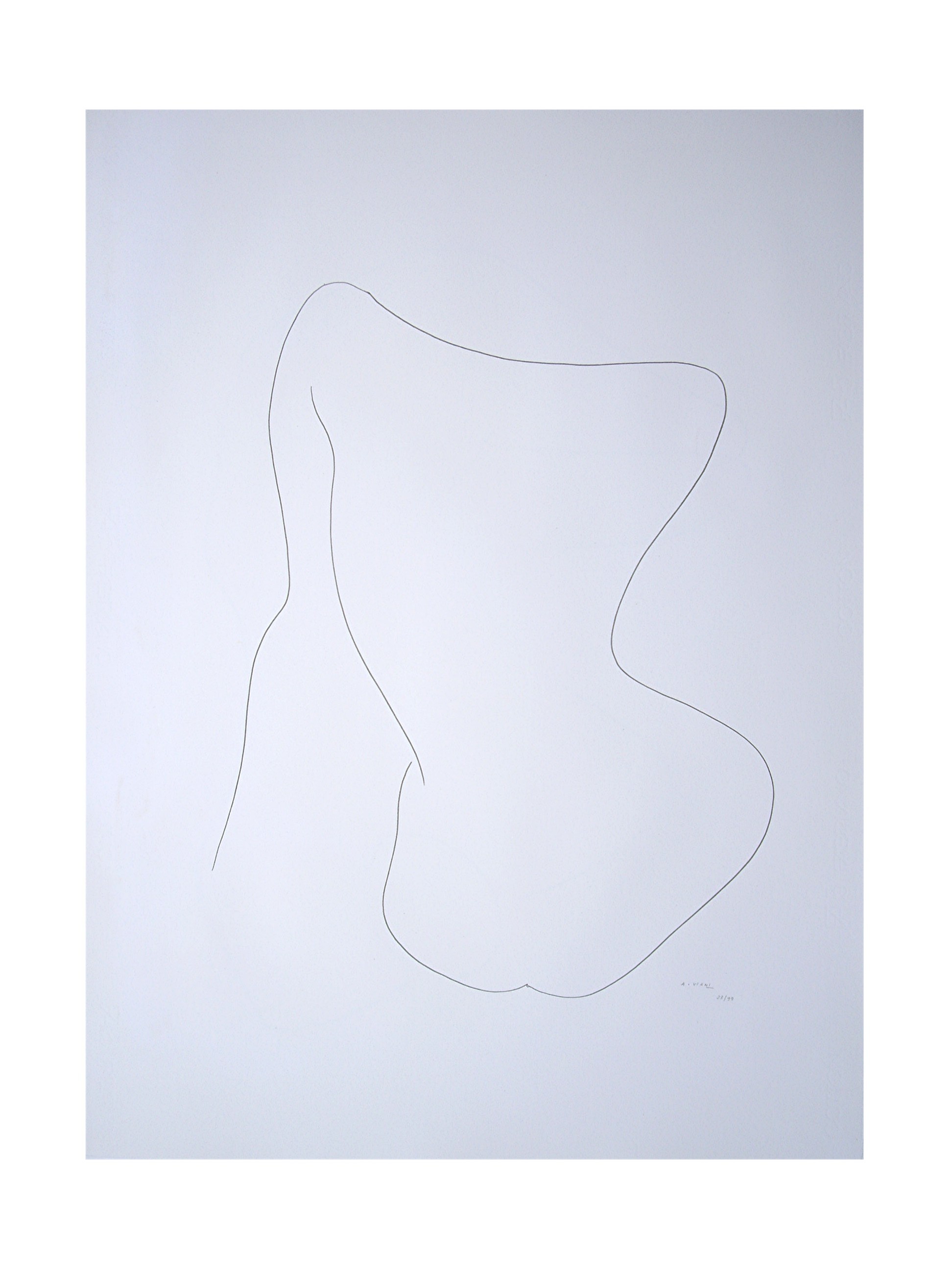 Alberto Viani (1906-1989) Italian. 'Female Outline Sculpture', the Female Form, Lithograph, Signed - Image 16 of 16