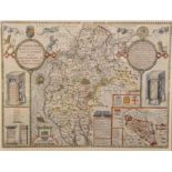 John Speede (1552-1629) British. "Cumberland", Map, Unframed, 15" x 19.75".