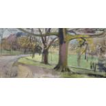 Denis William Reed (1917-1979) British. Figures in a Park, Oil on Canvas laid down, with the