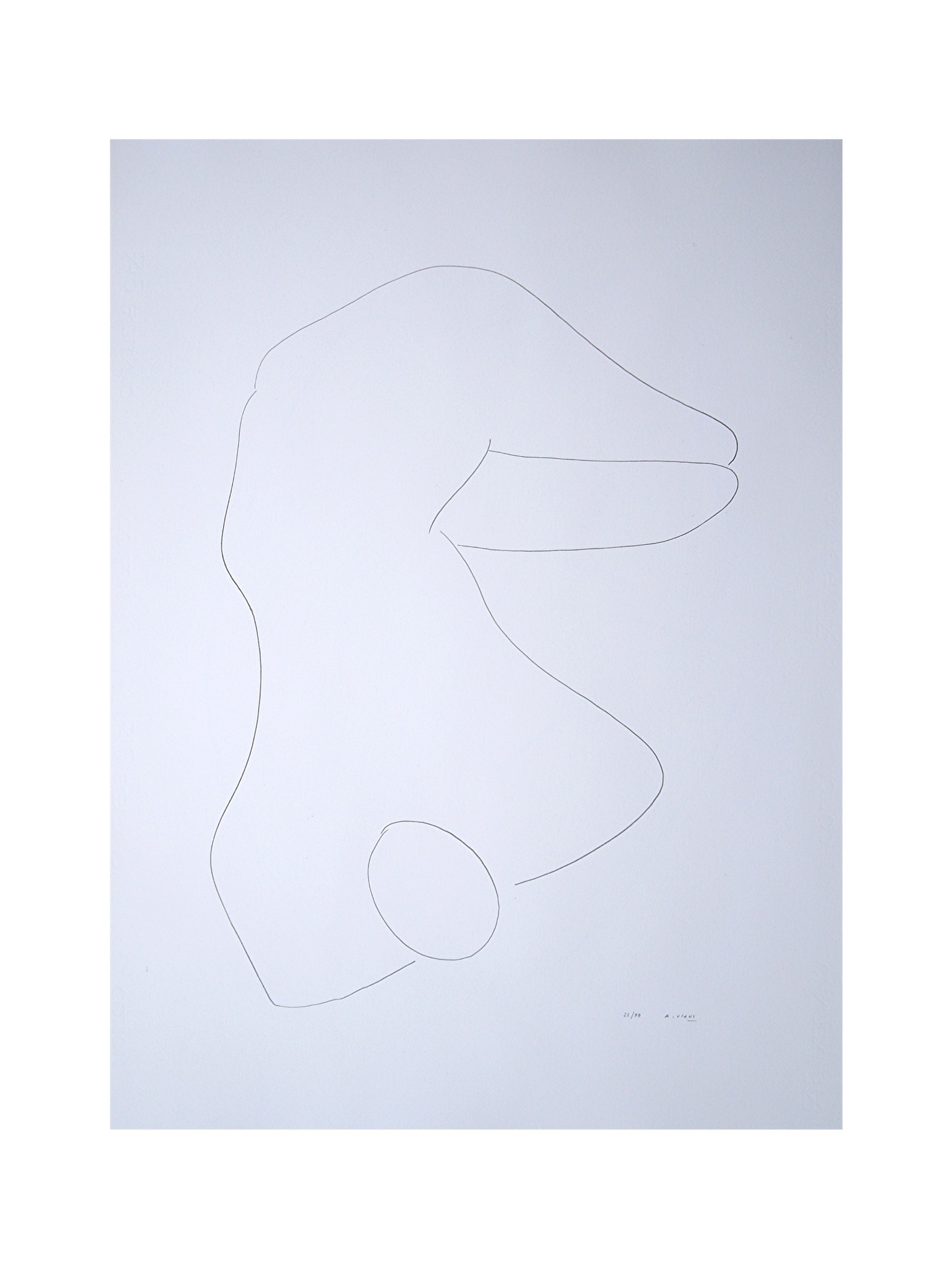 Alberto Viani (1906-1989) Italian. 'Female Outline Sculpture', the Female Form, Lithograph, Signed - Image 15 of 16