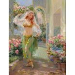 Konstantin Razumov (1974- ) Russian. "Dance in the Courtyard of the Harem", with the Dancer