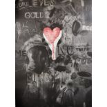 Jim Dine (1935- ) American. "Sore Eyes Goldie", Lithograph and Collage, Signed, Dated 1971 and