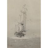 Rowland Langmaid (1897-1956) British. "HMS Foudroyant", Etching, Signed and Inscribed in Pencil, 9.