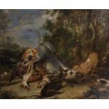 Manner of Frans Snyders (1579-1657) Flemish. A Pack of Dogs attacking a Bison, Oil on Canvas,