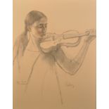 Zsuzsi Roboz (1929-2012) Hungarian/ British. "Viktoria Mullova", A Study of the Musician playing the