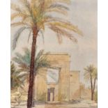 20th Century English School. "Euergetes Gate Way before the Temple of Kous (Khonsu) at Karnak",