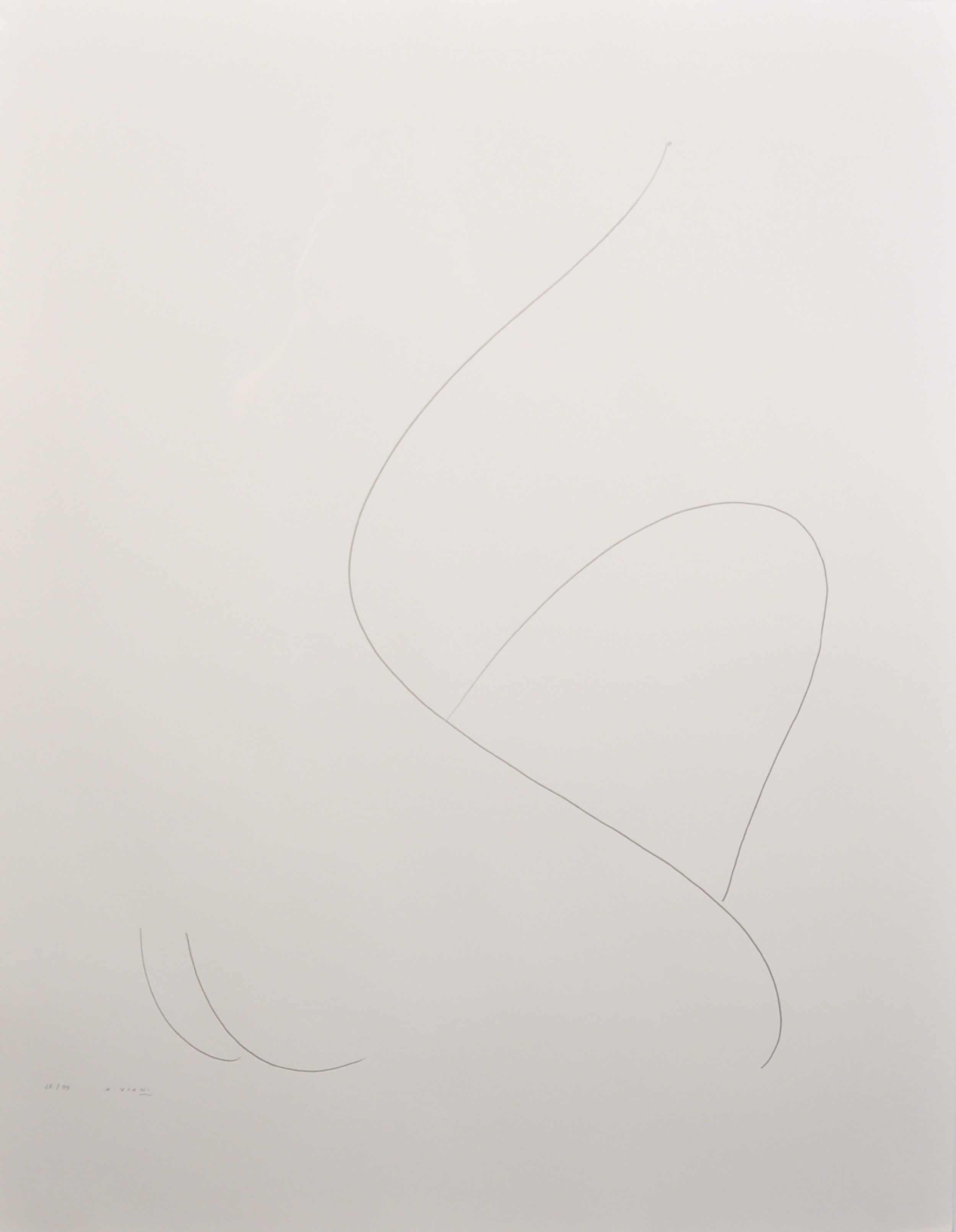 Alberto Viani (1906-1989) Italian. 'Female Outline Sculpture', the Female Form, Lithograph, Signed