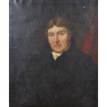 19th Century English School. Portrait of a Man, Oil on Canvas, 30" x 25".