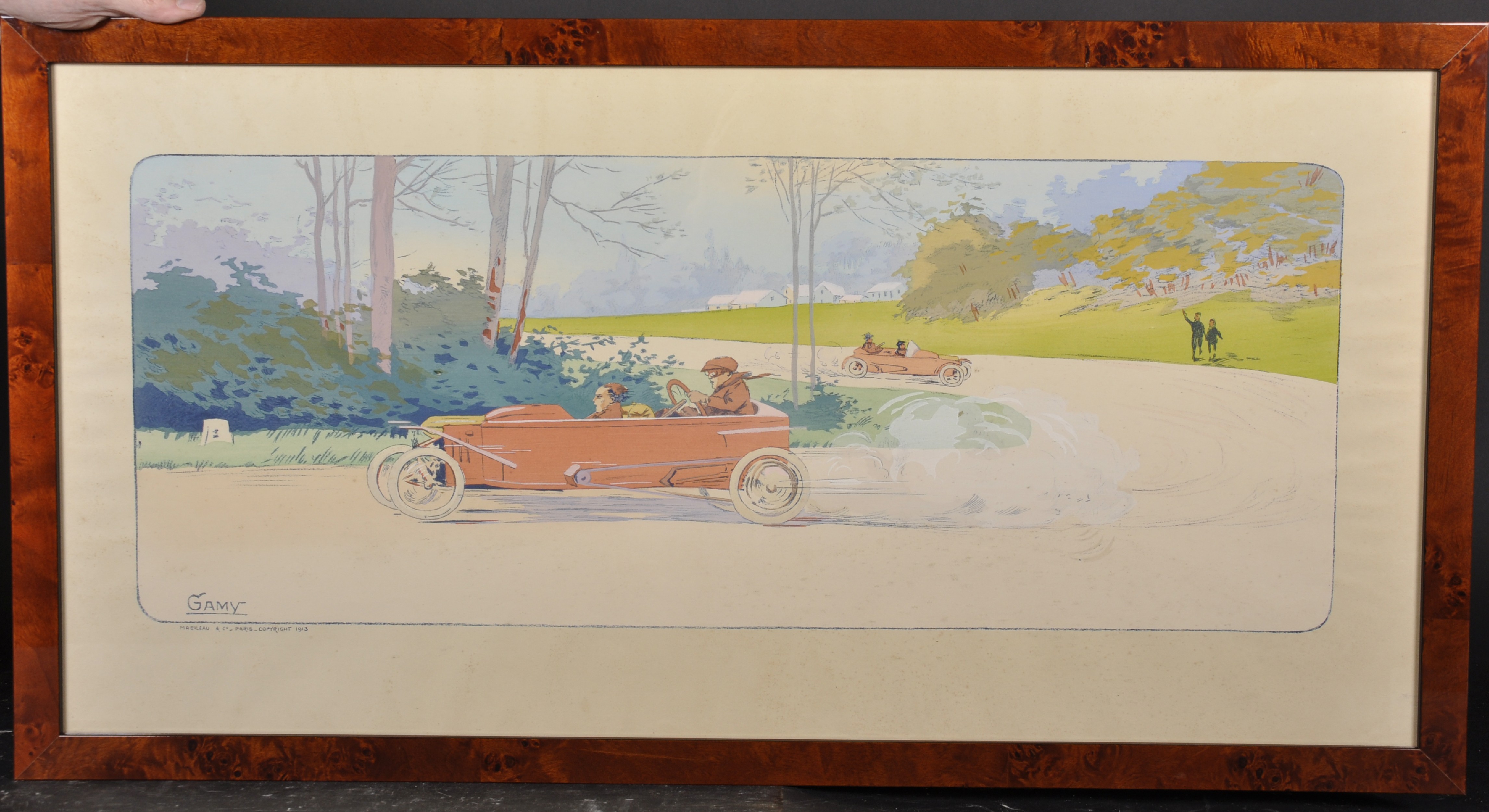 Ernest & Marguerite Gamy Montaut (19th - 20th Century) French. 'Racing Cars', Pochoir Print and - Image 2 of 4