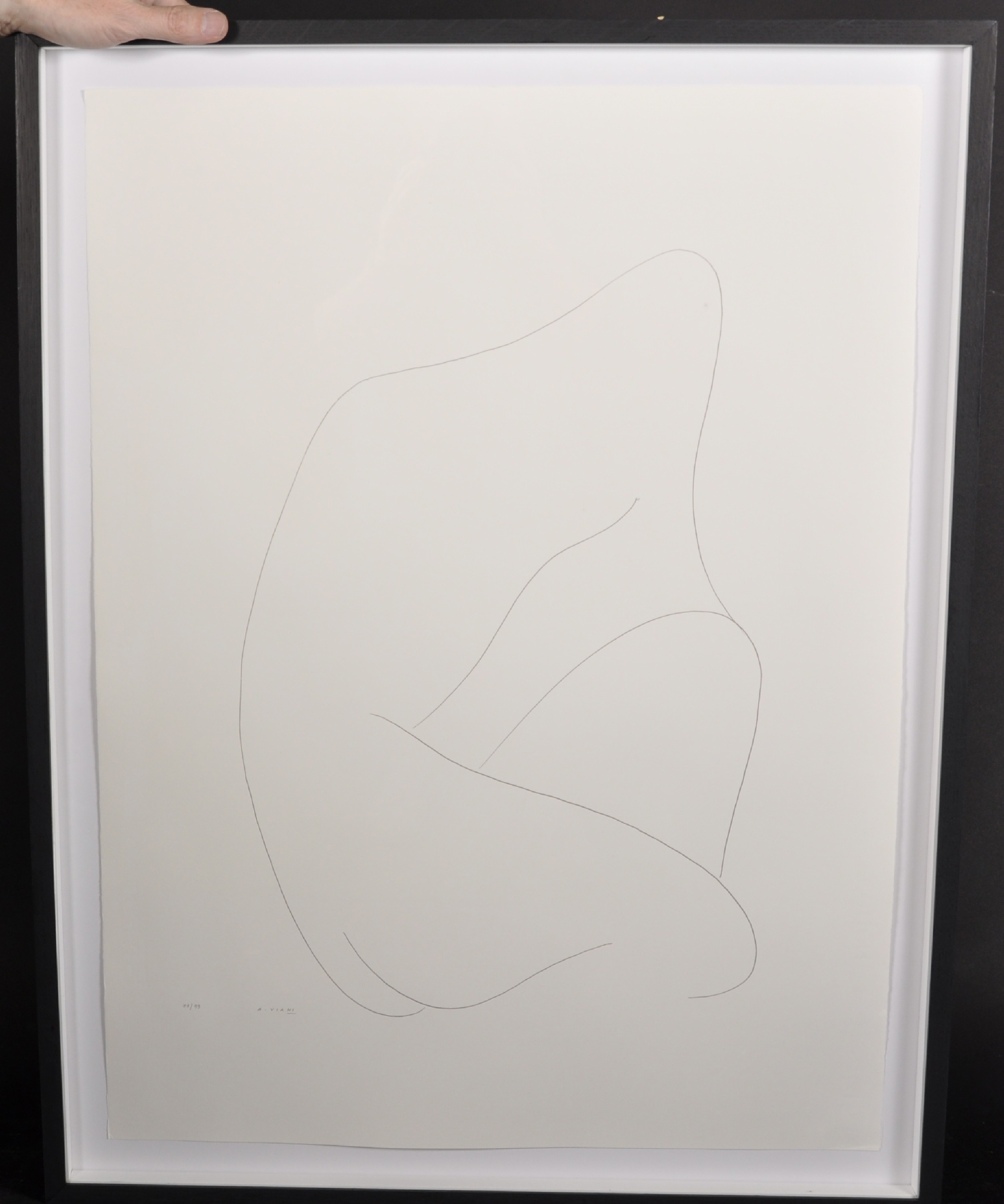 Alberto Viani (1906-1989) Italian. 'Female Outline Sculpture', the Female Form, Lithograph, Signed - Image 3 of 16