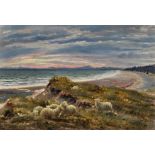 Charles H... Branscombe (act.1891-1922) British. A Coastal Scene at Sunset, with Sheep in the