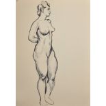 William Greengrass (1896-1970) British. Study of a Naked Lady, Ink, with Studio Stamp on the