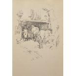 James Abbot McNeill Whistler (1834-1903) British. "The Smith's Yard", Lithograph, Inscribed on the