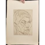 Eduard Bargheer (1901-1979) German. A Head Study, Etching, Signed in Pencil, and Inscribed on the