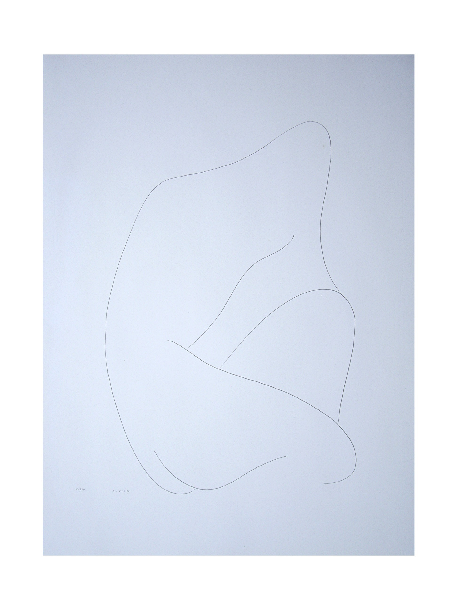 Alberto Viani (1906-1989) Italian. 'Female Outline Sculpture', the Female Form, Lithograph, Signed - Image 13 of 16