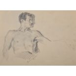 20th Century French School. Study of a Man, Pencil, Unframed, 8" x 10.5", together with a Quantity