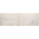 19th Century English School. "Naples from 21. St Lucia", a Panoramic View of Naples, Pencil on