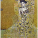 After Gustav Klimt (1862-1918) Austrian. "Portrait of Adele Bloch-Bauer", Print, 11" x 11".