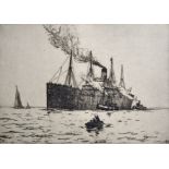 Nelson Dawson (20th - 21st Century) British. "S.S. Minneapolis", Etching, Signed and Inscribed,