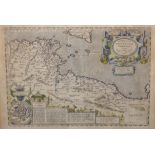 After Abraham Ortelius (1527-1598) Flemish. "Africae Propriae Tabula", Coloured Map, 13" x 19".